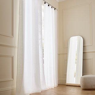 Gordijn in gewassen linnen met ringen, Private