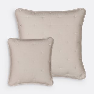 Gematelasseerde vierkante kussenhoes in katoen, Aéri