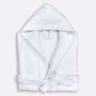 Badjas met kap in bouclette badstof 450 g/m2, Haxel