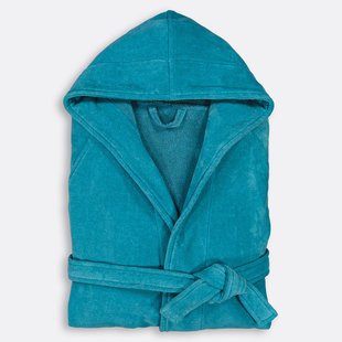 Badjas met kap in fluwelen badstof 450 g/m2, Trizie