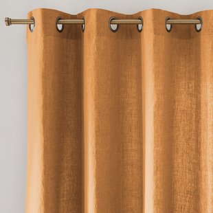 Gordijn in gewassen linnen met oogjes Onega