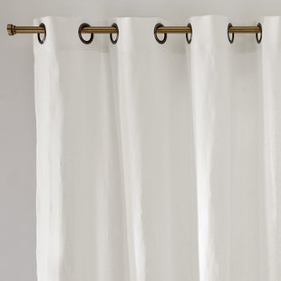 Gordijn in gewassen linnen met oogjes Onega