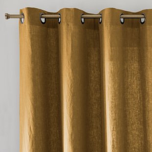 Gordijn in gewassen linnen met oogjes Onega