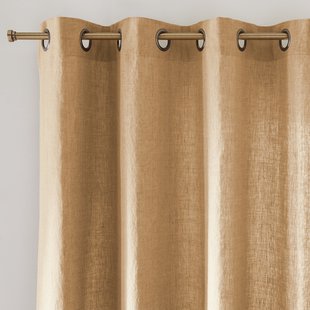 Gordijn in gewassen linnen met oogjes Onega