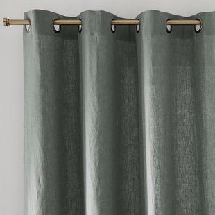 Gordijn in gewassen linnen met oogjes Onega