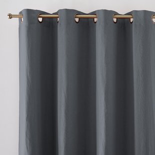 Verduisteringsgordijn in gewassen linnen met oogjes Onega