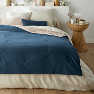 Gematelasseerd dekbed in effen fluwelen katoenen linnen, Velvet