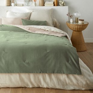 Gematelasseerd dekbed in effen fluwelen katoenen linnen, Velvet