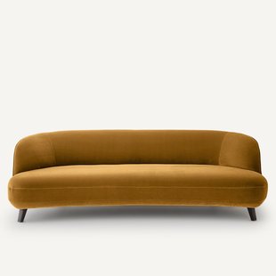 Bank in fluweel, 5-zit, Rosebury design E. Gallina