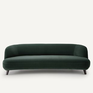 Bank in fluweel, 5-zit, Rosebury design E. Gallina