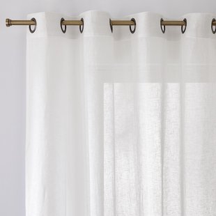 Glasgordijn in linnen met oogjes, Onega