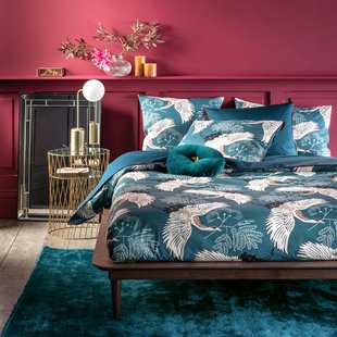 Dekbedovertrek in perkal Grues Bleu