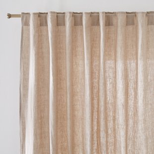 Gewassen linnen gordijn met verborgen lussen Onega