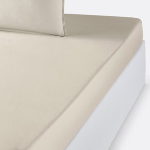 Effen hoeslaken in biologisch perkalkatoen