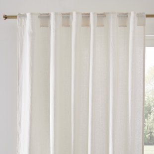 Gordijn met verdekte lussen linnen/fluweel, Onega x Velvet