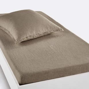 Hoeslaken in gewassen linnen, omslag 30 cm, Linot