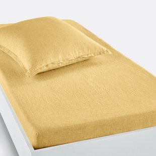 Hoeslaken in gewassen linnen, omslag 30 cm, Linot