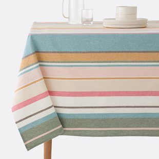 Tafelkleed met strepen van gewassen geweven katoen Antika