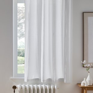 Gordijn in gewassen linnen met oogjes, radiator, Onega