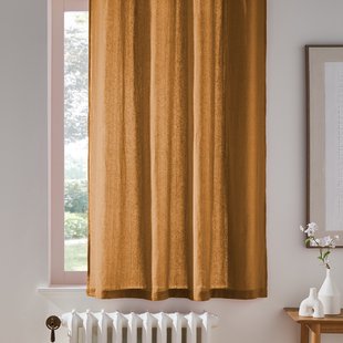 Gordijn in gewassen linnen met oogjes, radiator, Onega