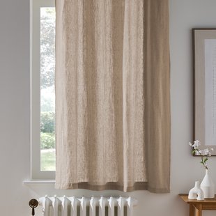 Gordijn in gewassen linnen met oogjes, radiator, Onega