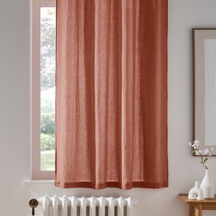 Gordijn in gewassen linnen met oogjes, radiator, Onega