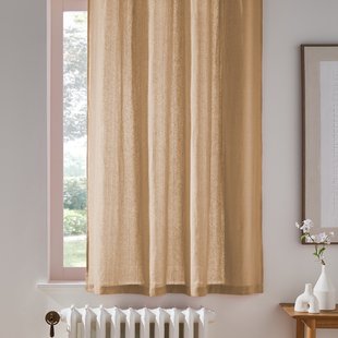 Gordijn in gewassen linnen met oogjes, radiator, Onega