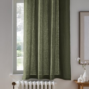 Gordijn in gewassen linnen met oogjes, radiator, Onega