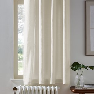 Gordijn in gewassen linnen met verdekte lussen, radiator, Onega