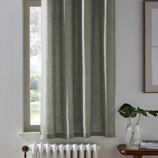 Gordijn in gewassen linnen met verdekte lussen, radiator, Onega