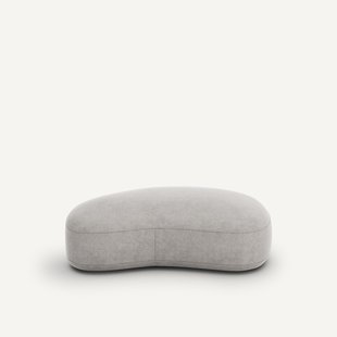 Voetenbank van stonewashed fluweel, Rosebury, ontwerp E. Gallina