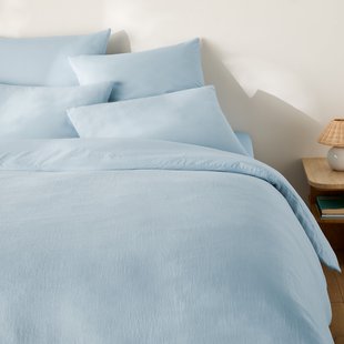 Dubbelzijdig dekbedovertrek in gewassen linnen en gewassen katoen Annaba