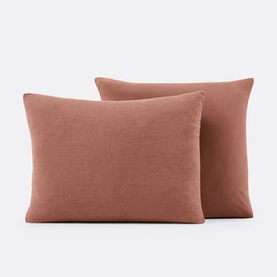 Dubbelzijdige kussensloop in gewassen linnen en gewassen katoen, Annaba