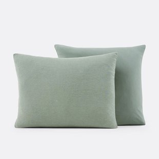 Dubbelzijdige kussensloop in gewassen linnen en gewassen katoen, Annaba