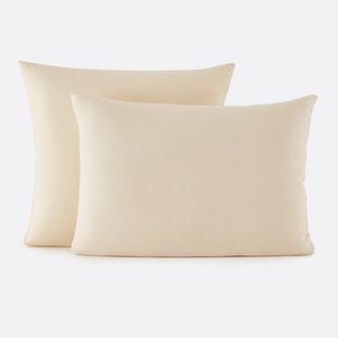 Dubbelzijdige kussensloop in gewassen linnen en gewassen katoen, Annaba