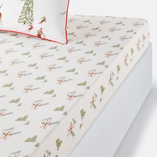 Hoeslaken in perkalkatoen, omslag 30 cm, St Moritz