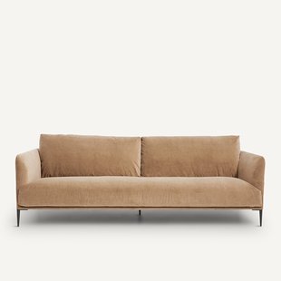 Zitbank in stonewashed fluweel, Oscar, ontwerp E. Gallina