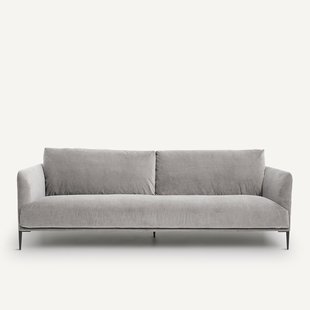 Zitbank in stonewashed fluweel, Oscar, ontwerp E. Gallina