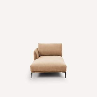 Chaise longue in stonewashed fluweel, Oscar, ontwerp E. Gallina