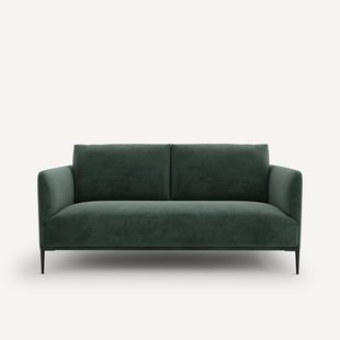 Compacte zitbank in fluweel, Oscar, ontwerp E. Gallina