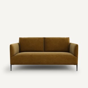 Compacte zitbank in fluweel, Oscar, ontwerp E. Gallina