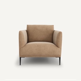 Fauteuil in stonewashed fluweel, Oscar, ontwerp E. Gallina