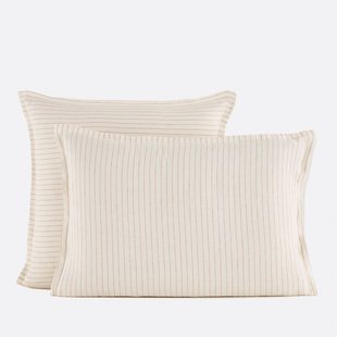 Kussensloop in gewassen linnen, gestreept, Linot