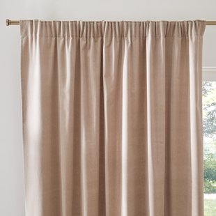 Gordijn in fluweel met aangerimpeld biesje, Velvet