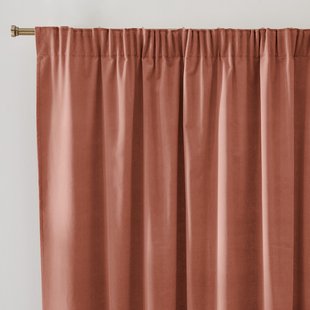 Gordijn in fluweel met aangerimpeld biesje, Velvet