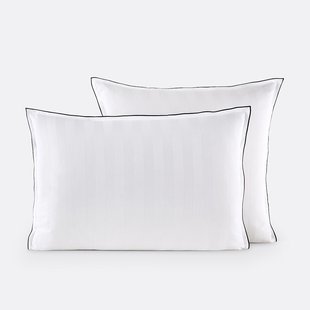 Kussensloop in gewassen satijnkatoen, Victor, gestreept