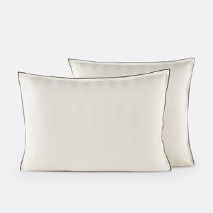 Kussensloop in gewassen satijnkatoen, Victor, gestreept