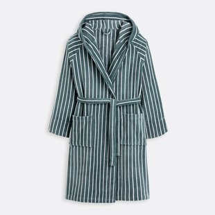 Badjas met kap, fluwelen badstof, gestreept, 450g Bagno