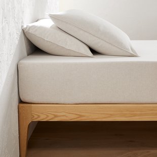 Hoeslaken, katoenen chambray flanel, matrashoogte 30 cm, Clara