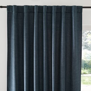 Gordijn met gevlochten afwerking en verborgen lussen Montego